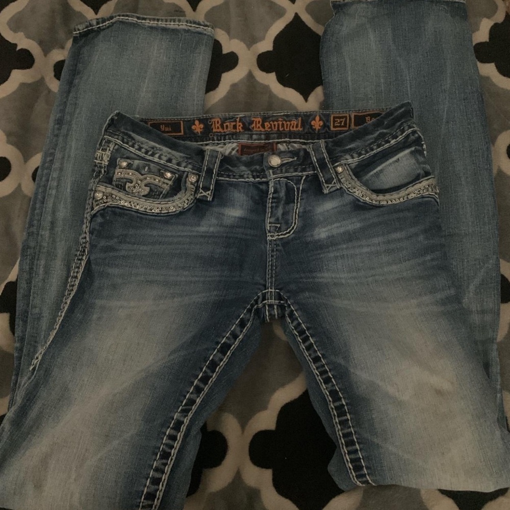 rock revival diamond buttons boot cut flared